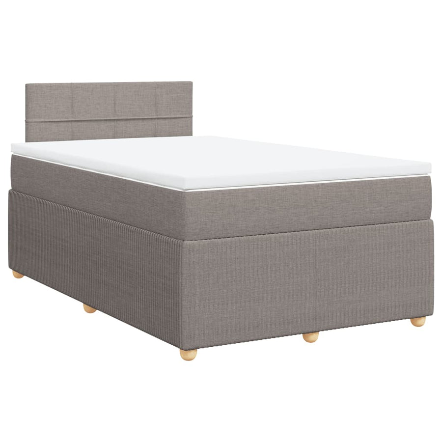 Boxspring met matras stof taupe 120x190 cm