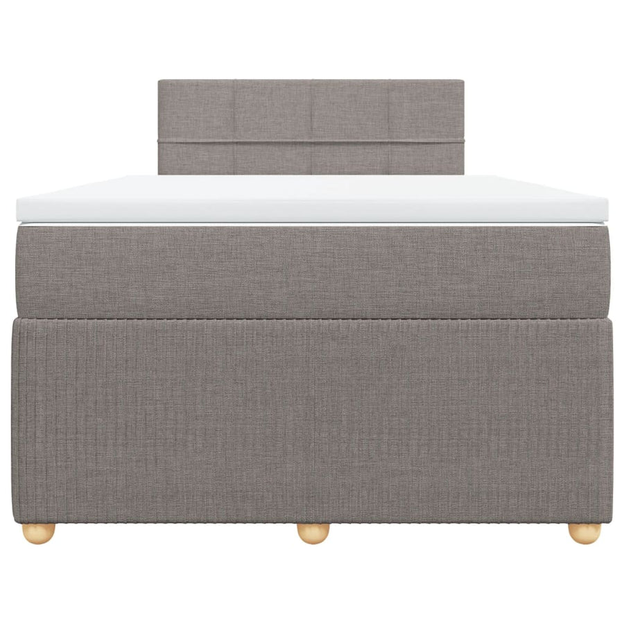 Boxspring met matras stof taupe 120x190 cm