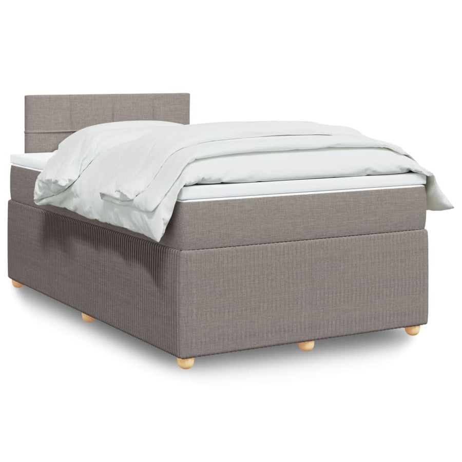 Boxspring met matras stof taupe 120x190 cm