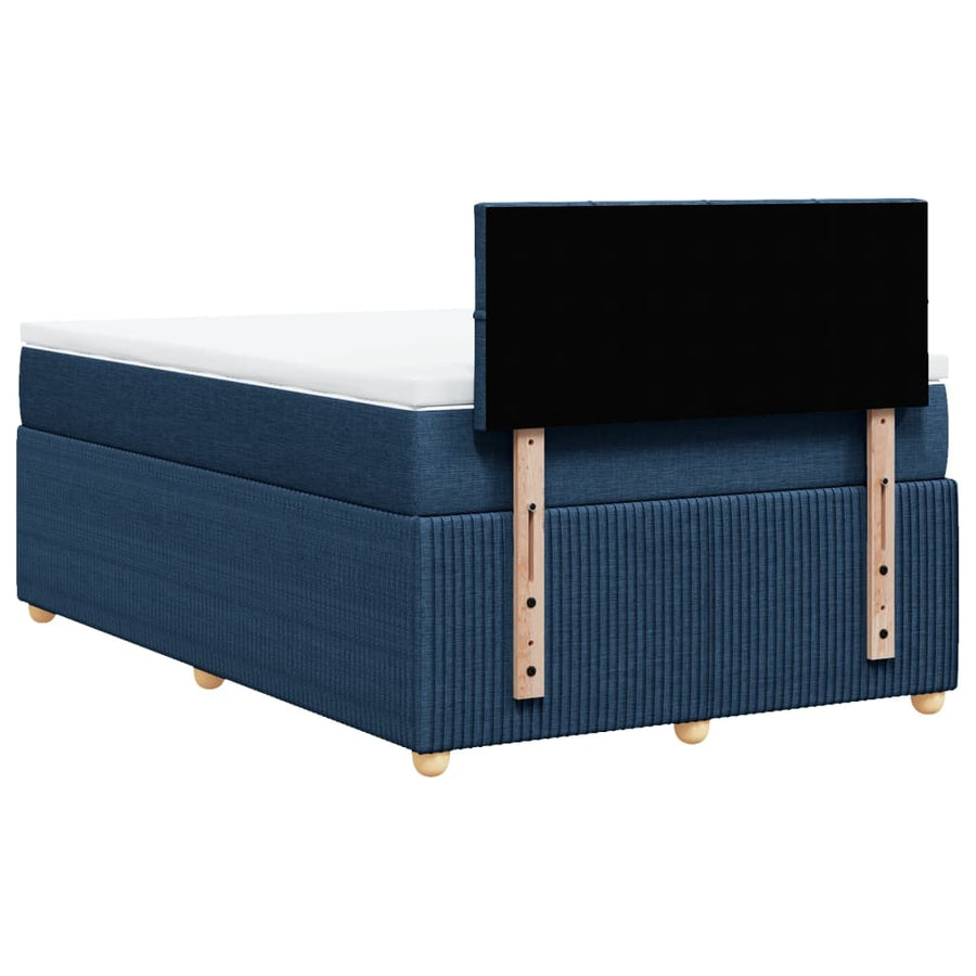 Boxspring met matras stof blauw 120x190 cm