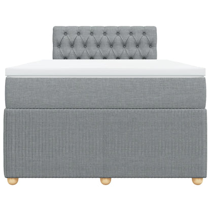 Boxspring met matras stof lichtgrijs 120x190 cm