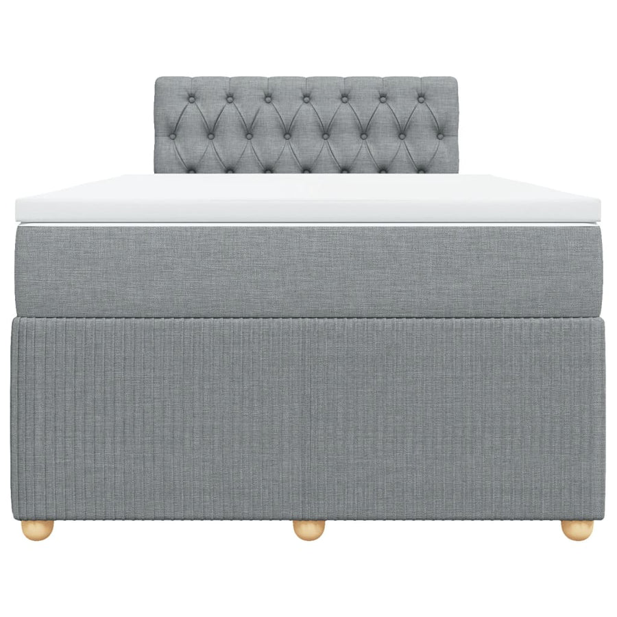Boxspring met matras stof lichtgrijs 120x190 cm