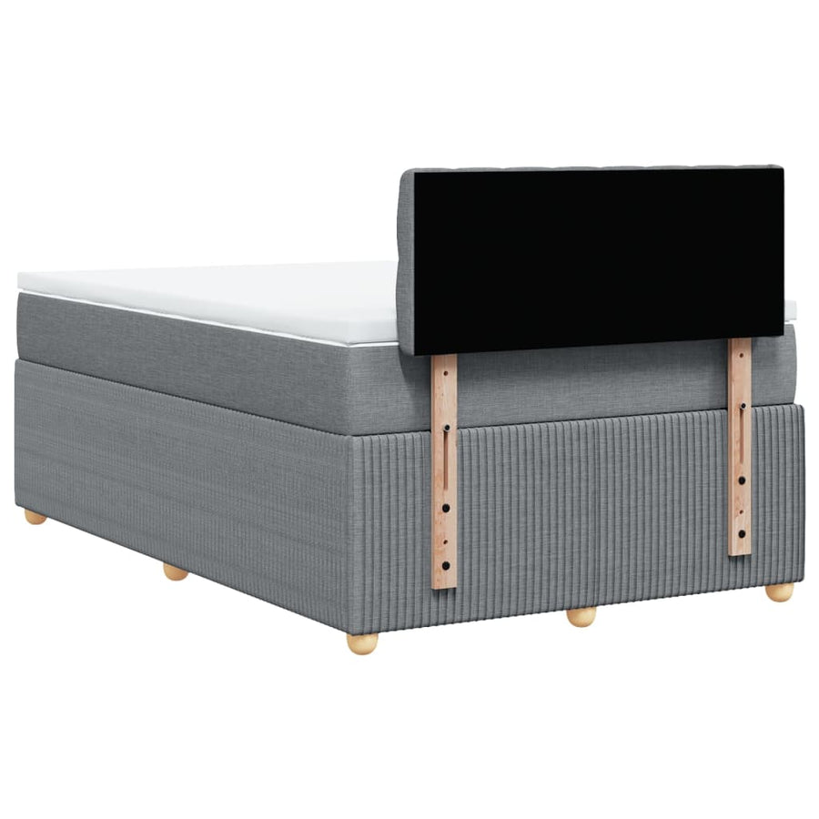 Boxspring met matras stof lichtgrijs 120x190 cm
