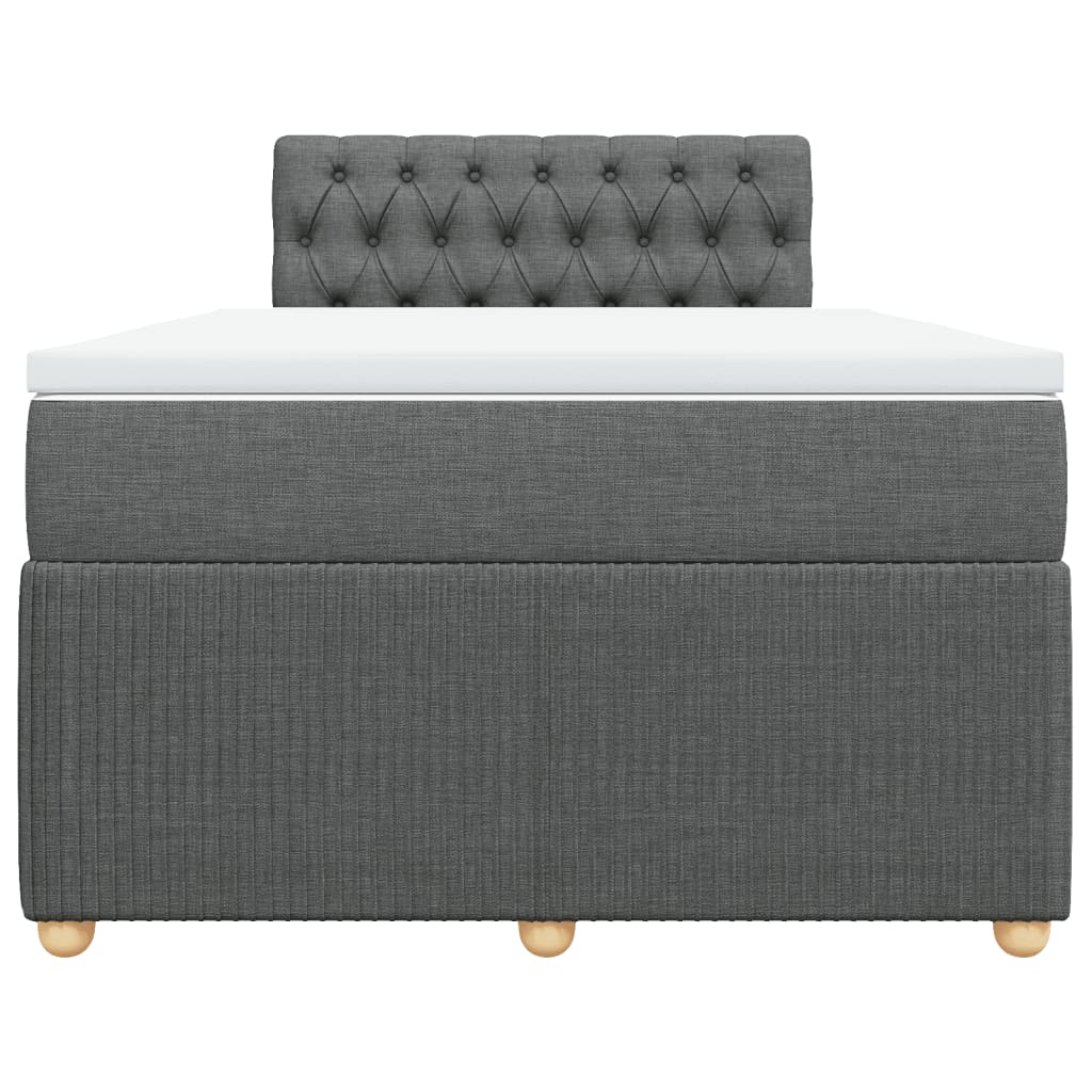 Boxspring met matras stof donkergrijs 120x190 cm
