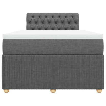 Boxspring met matras stof donkergrijs 120x190 cm