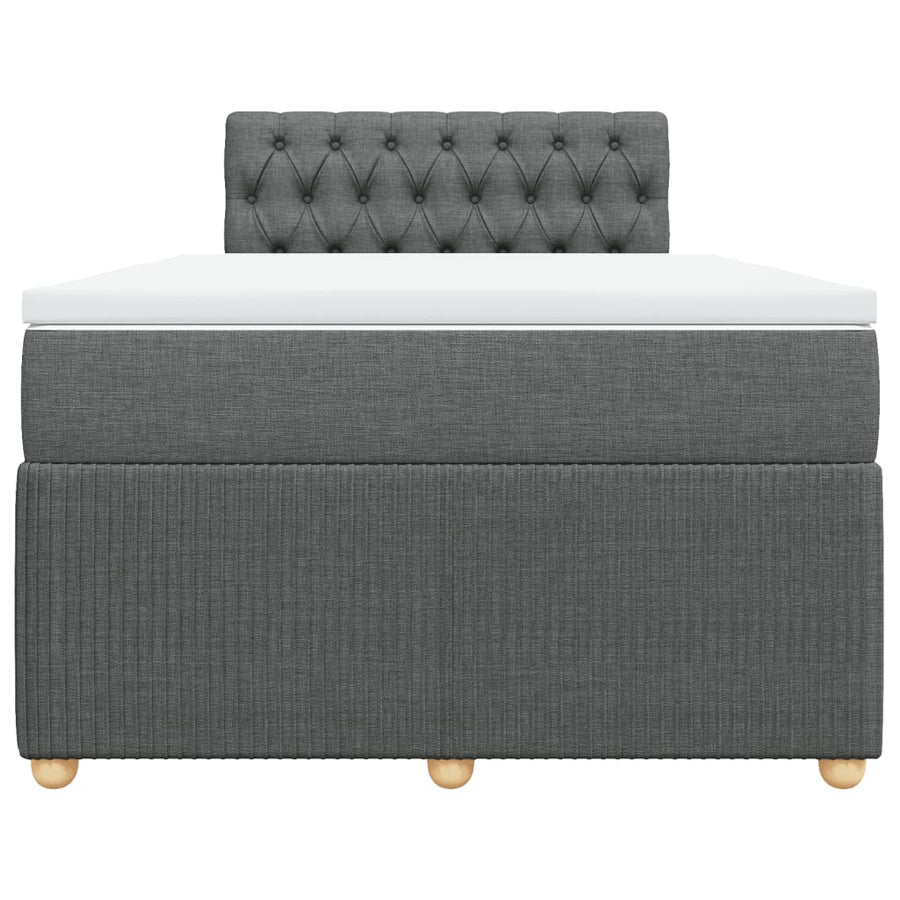 Boxspring met matras stof donkergrijs 120x190 cm