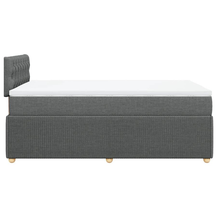 Boxspring met matras stof donkergrijs 120x190 cm