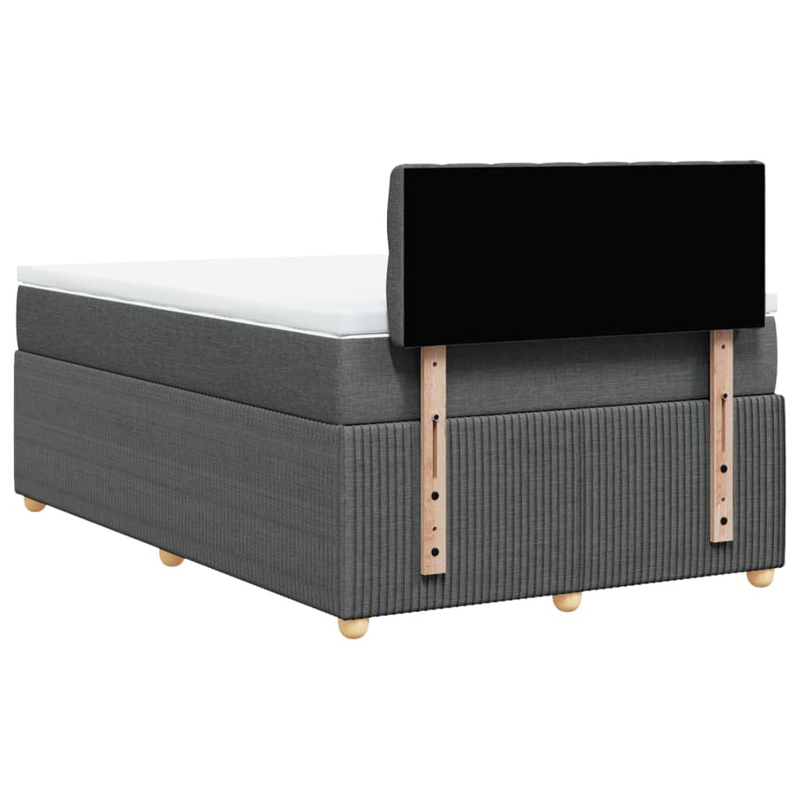 Boxspring met matras stof donkergrijs 120x190 cm