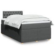 Boxspring 120x190 cm donkergrijs met matras