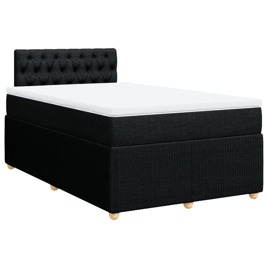 Boxspring met matras stof zwart 120x190 cm