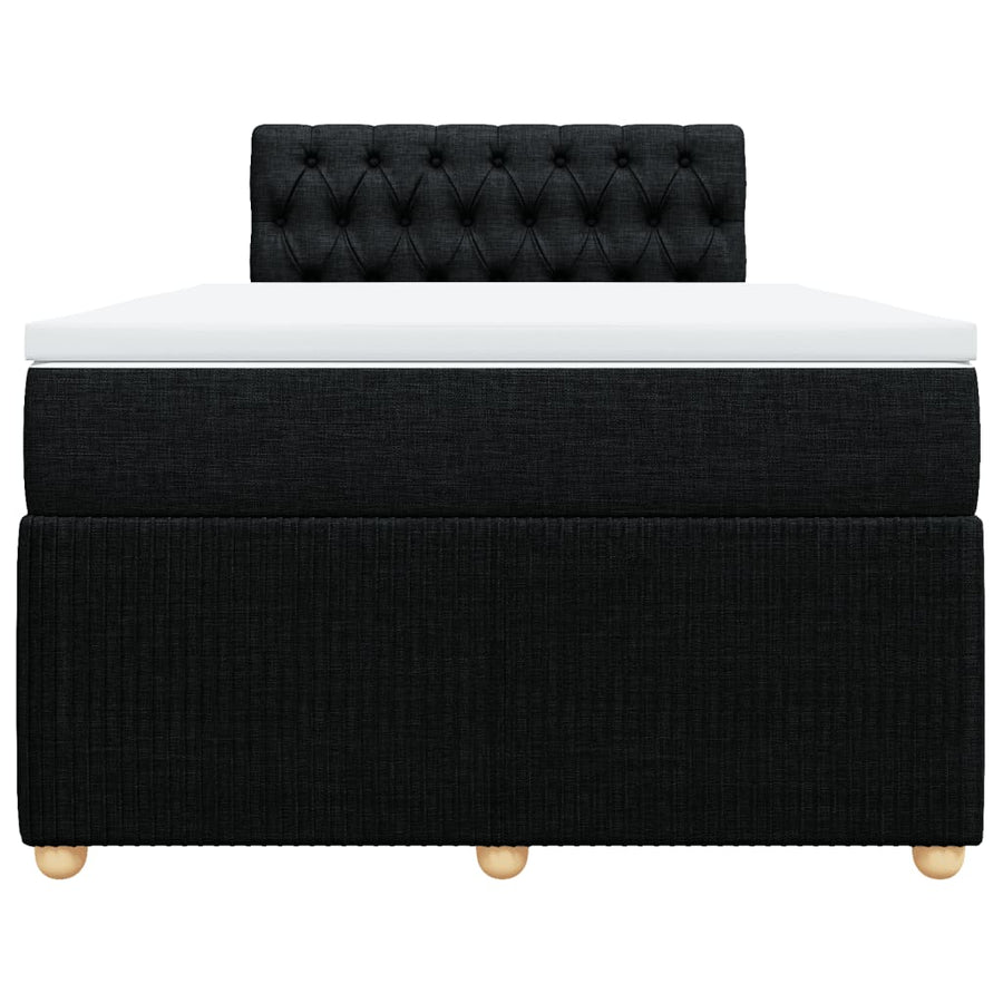Boxspring met matras stof zwart 120x190 cm