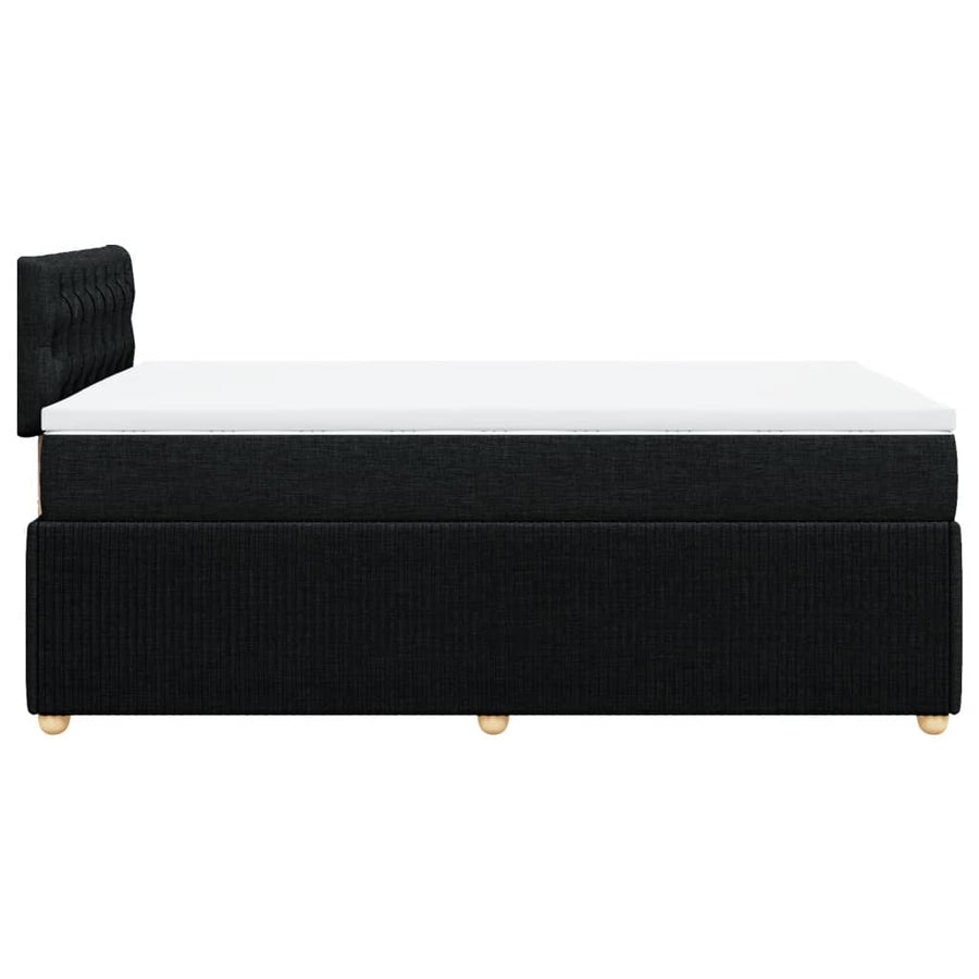 Boxspring met matras stof zwart 120x190 cm