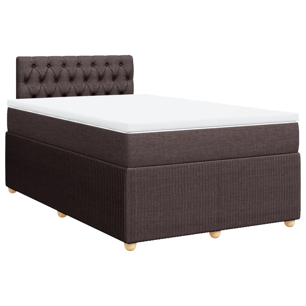 Boxspring met matras stof donkerbruin 120x190 cm