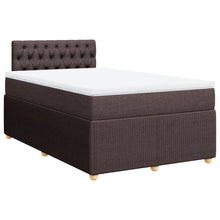 Boxspring met matras stof donkerbruin 120x190 cm