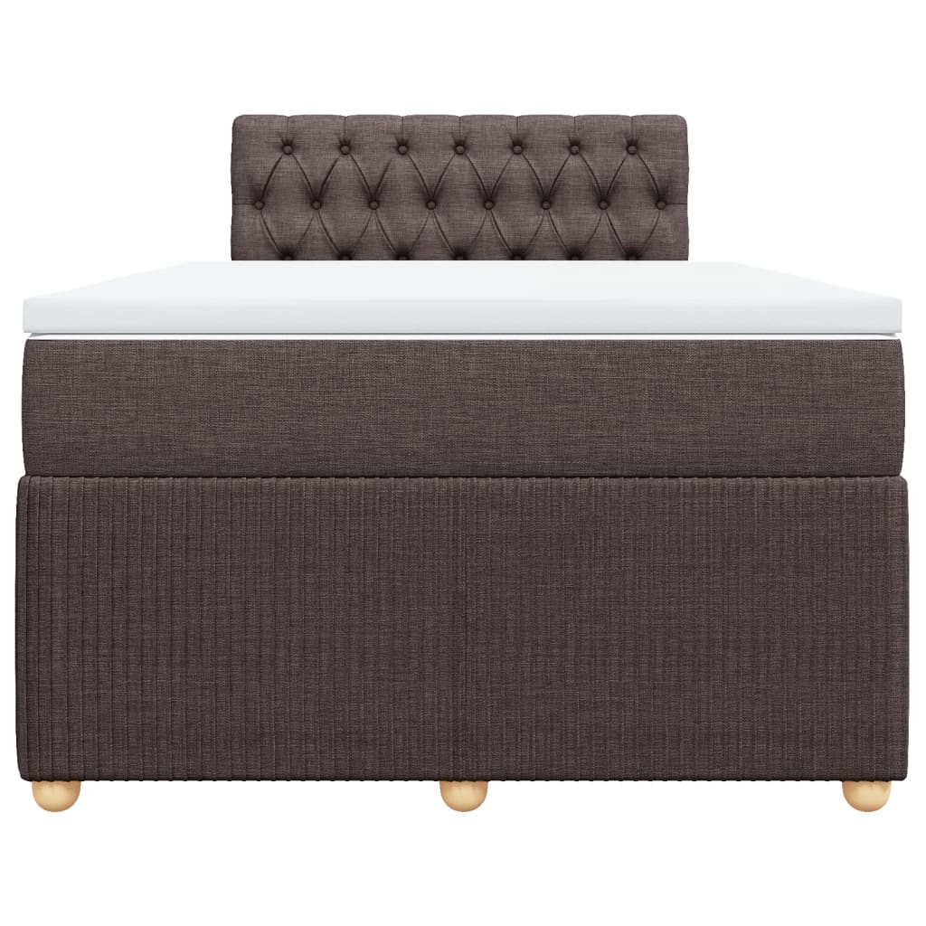 Boxspring met matras stof donkerbruin 120x190 cm