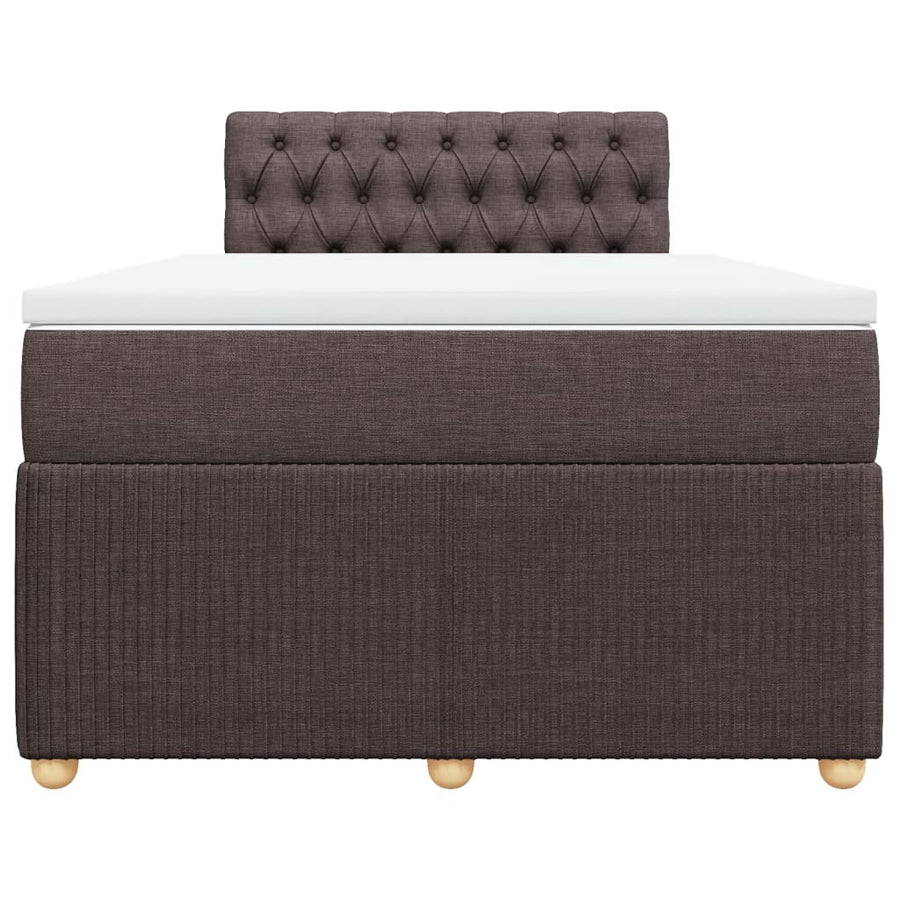 Boxspring met matras stof donkerbruin 120x190 cm