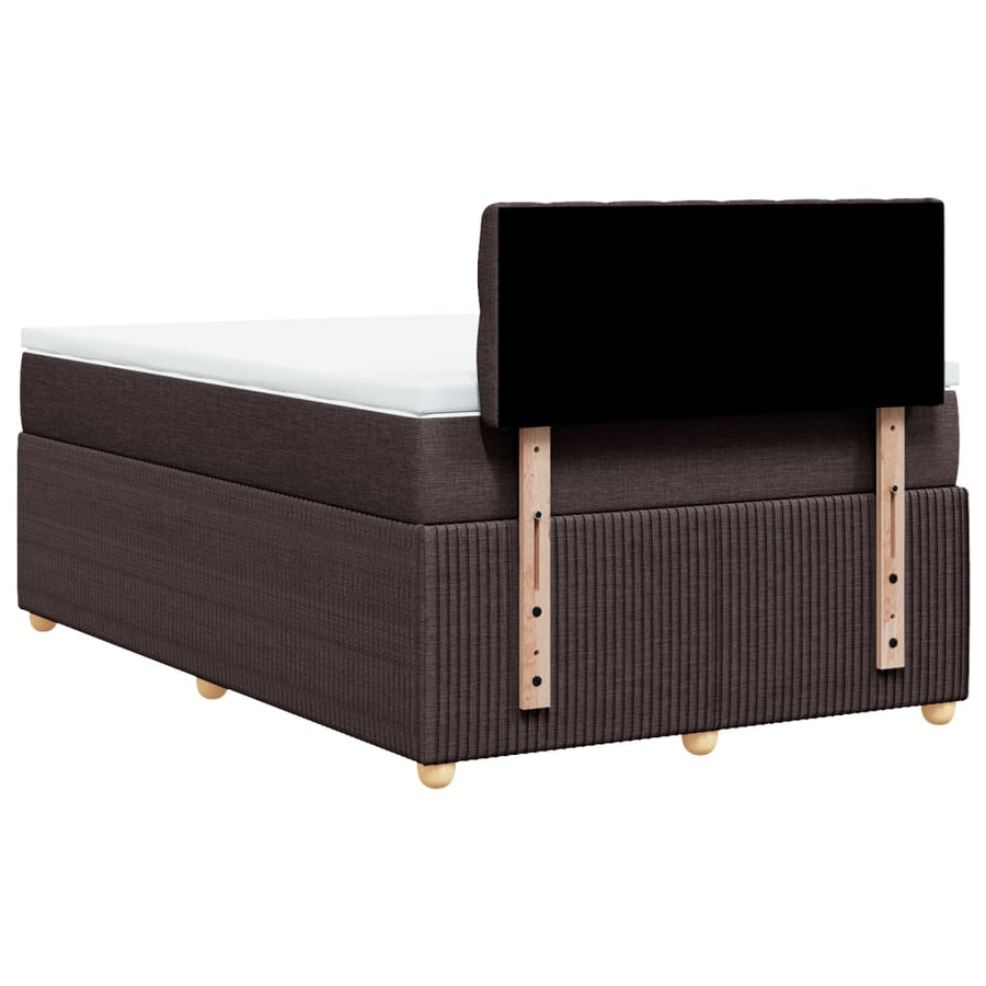 Boxspring met matras stof donkerbruin 120x190 cm