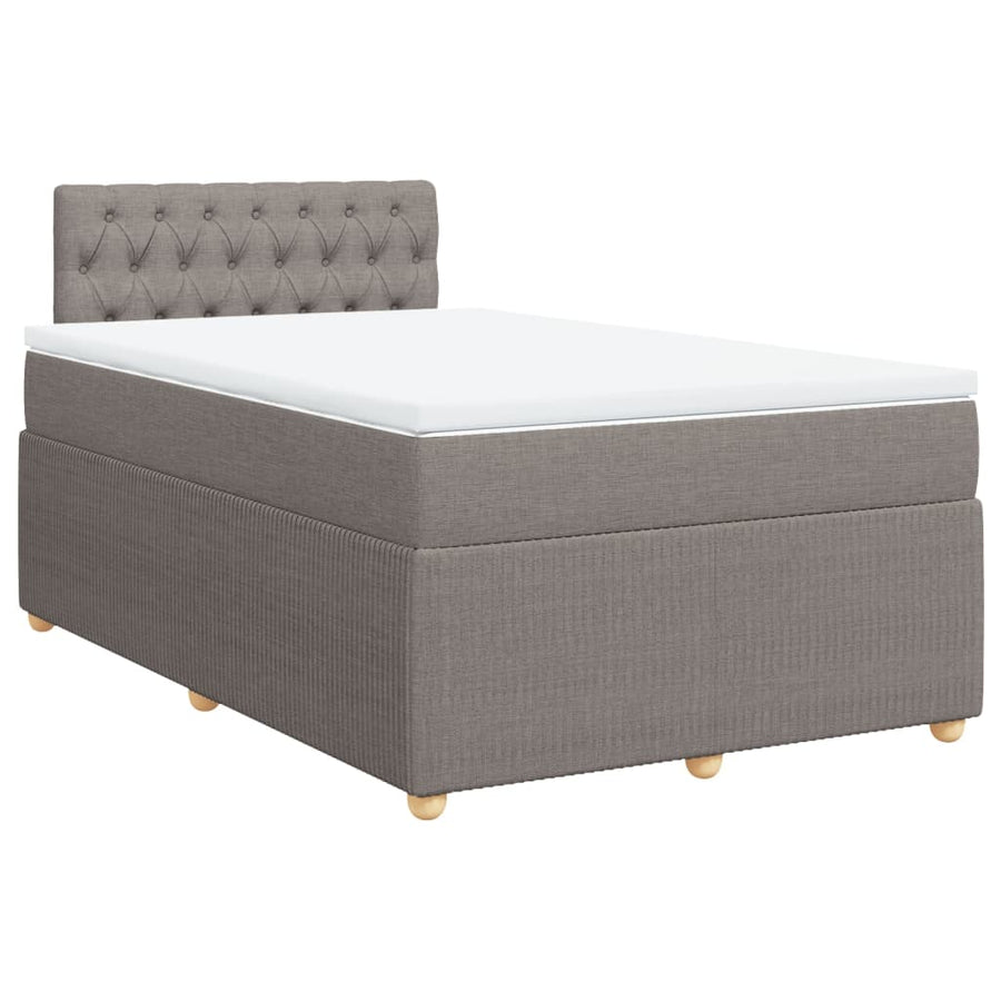 Boxspring met matras stof taupe 120x190 cm