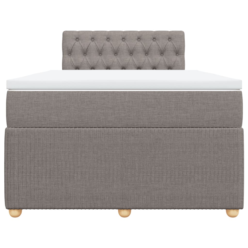 Boxspring met matras stof taupe 120x190 cm