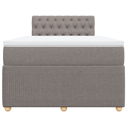 Boxspring met matras stof taupe 120x190 cm