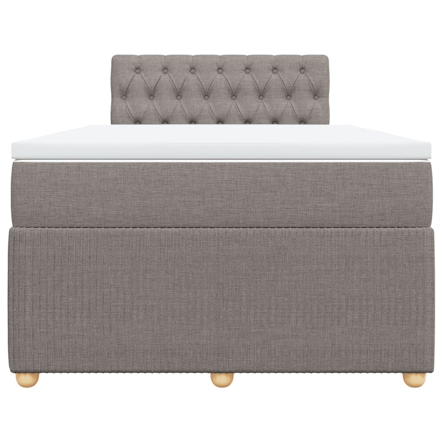 Boxspring met matras stof taupe 120x190 cm