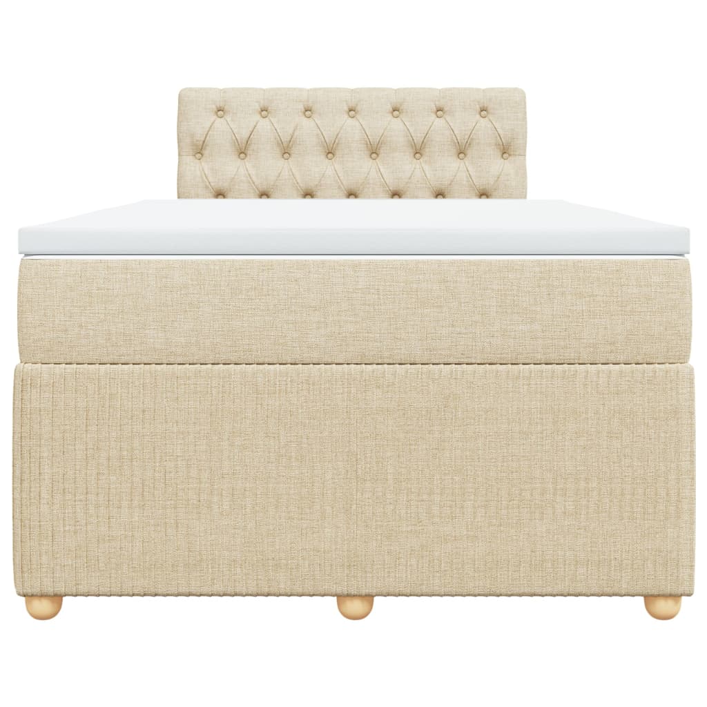 Boxspring met matras stof crèmekleurig 120x190 cm