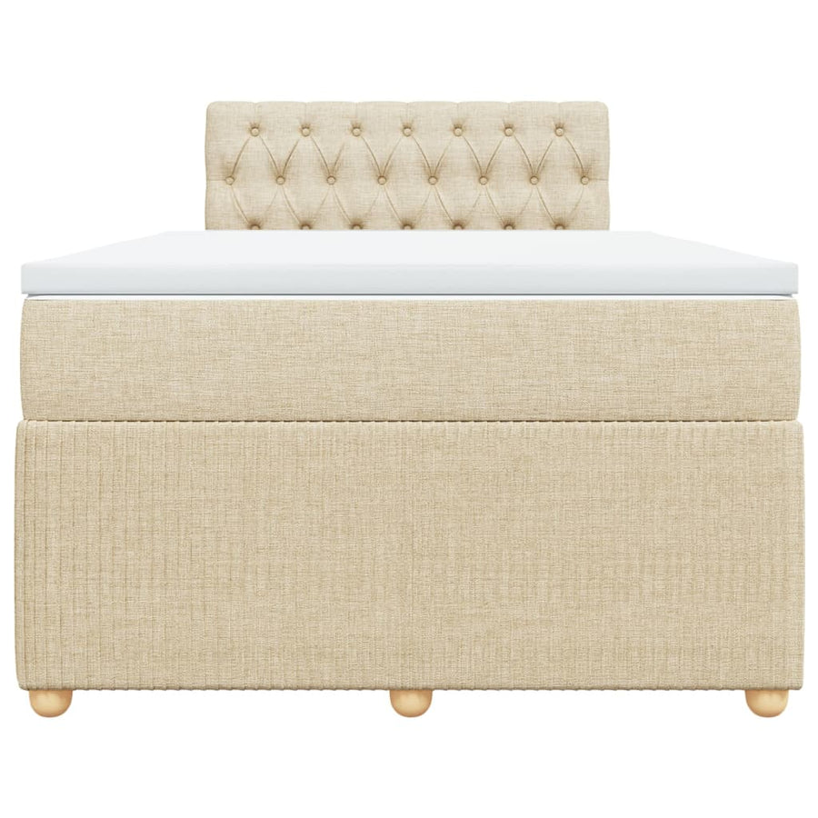 Boxspring met matras stof crèmekleurig 120x190 cm