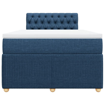 Boxspring met matras stof blauw 120x190 cm