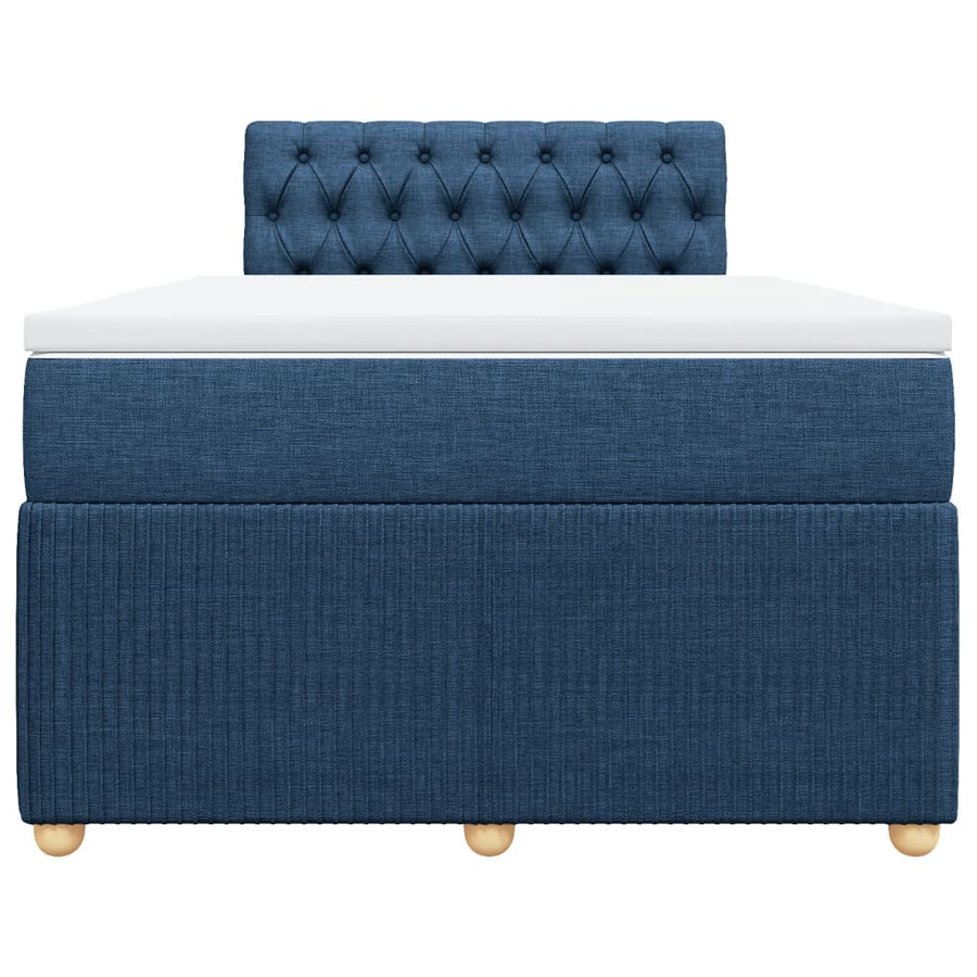 Boxspring met matras stof blauw 120x190 cm