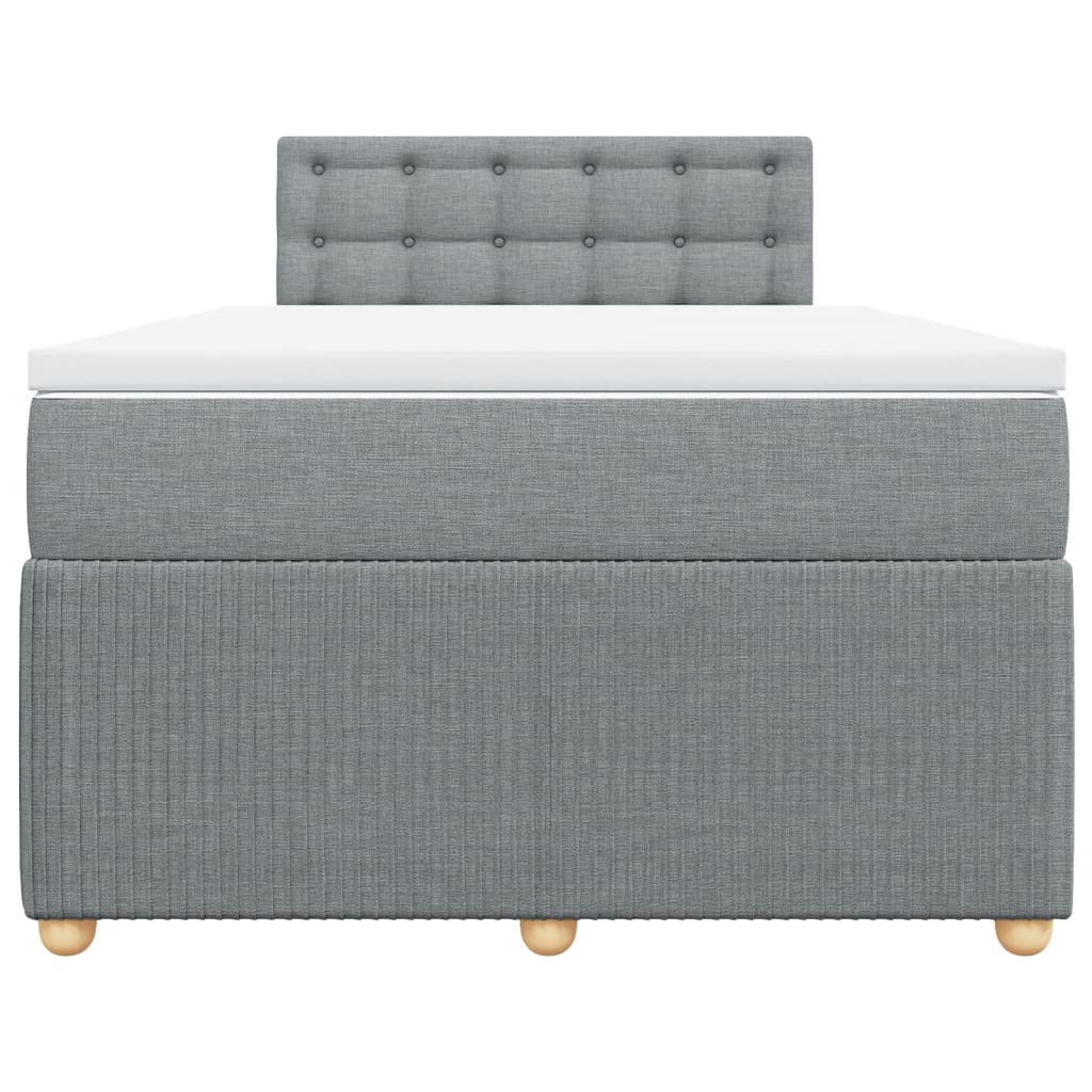 Boxspring met matras stof lichtgrijs 120x190 cm
