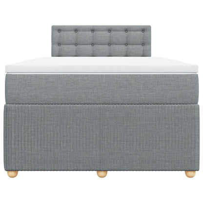 Boxspring met matras stof lichtgrijs 120x190 cm