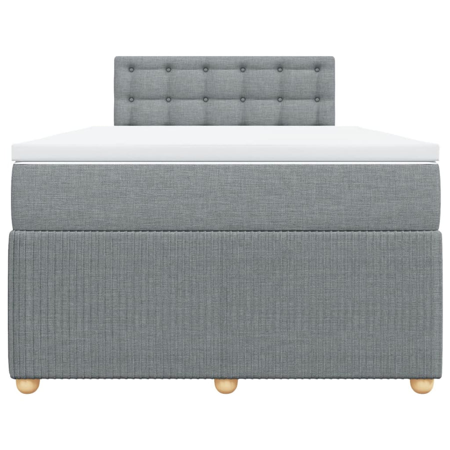 Boxspring met matras stof lichtgrijs 120x190 cm