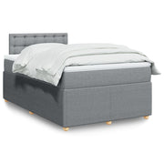 Boxspring met matras 120x190 cm lichtgrijs