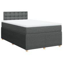 Boxspring met matras stof donkergrijs 120x190 cm