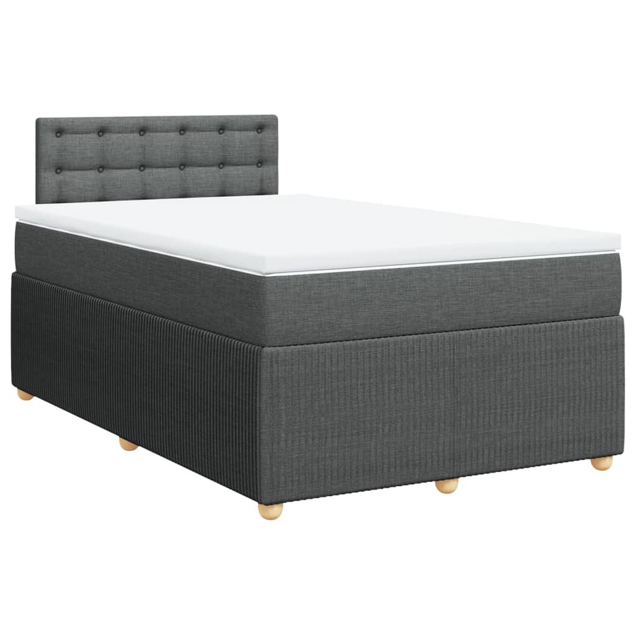 Boxspring met matras stof donkergrijs 120x190 cm