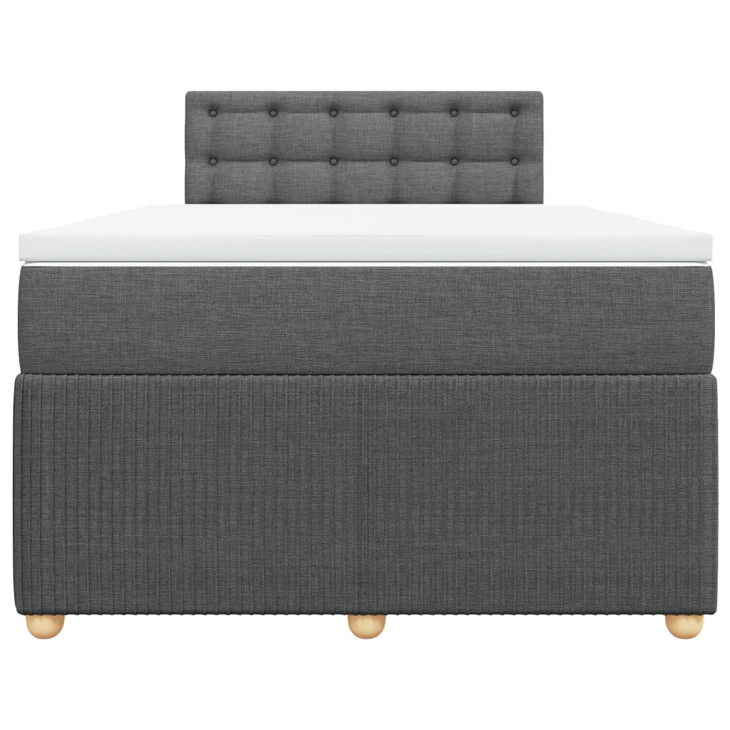 Boxspring met matras stof donkergrijs 120x190 cm