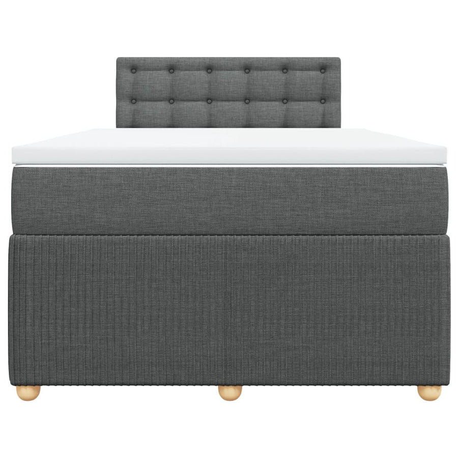 Boxspring met matras stof donkergrijs 120x190 cm