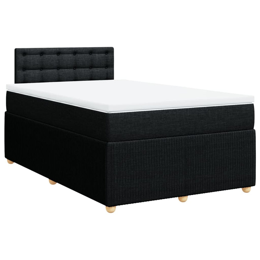 Boxspring met matras stof zwart 120x190 cm