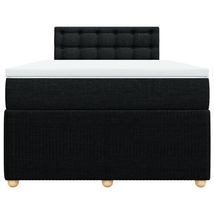 Boxspring met matras stof zwart 120x190 cm