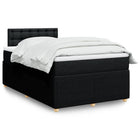 Box spring bed with black fabric mattress 120x190 cm