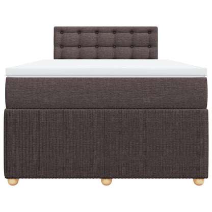 Boxspring met matras stof donkerbruin 120x190 cm