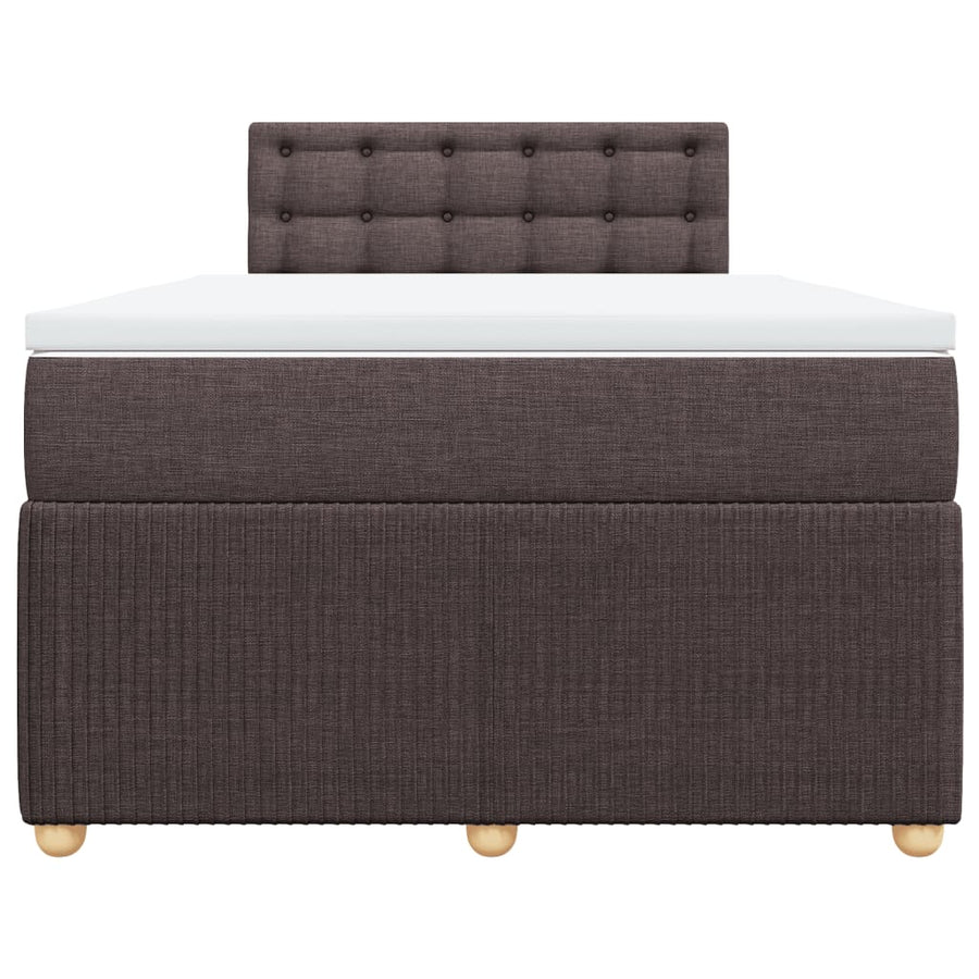 Boxspring met matras stof donkerbruin 120x190 cm