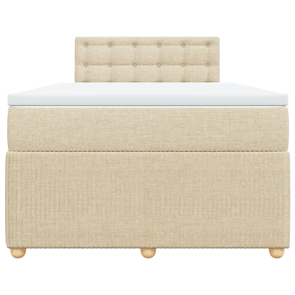 Boxspring met matras stof crèmekleurig 120x190 cm