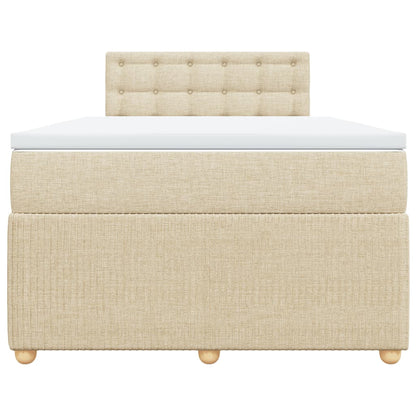 Boxspring met matras stof crèmekleurig 120x190 cm