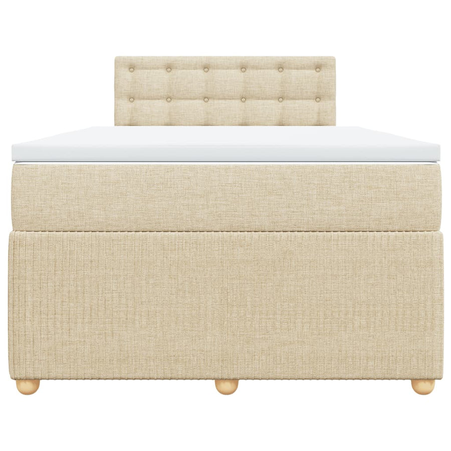 Boxspring met matras stof crèmekleurig 120x190 cm