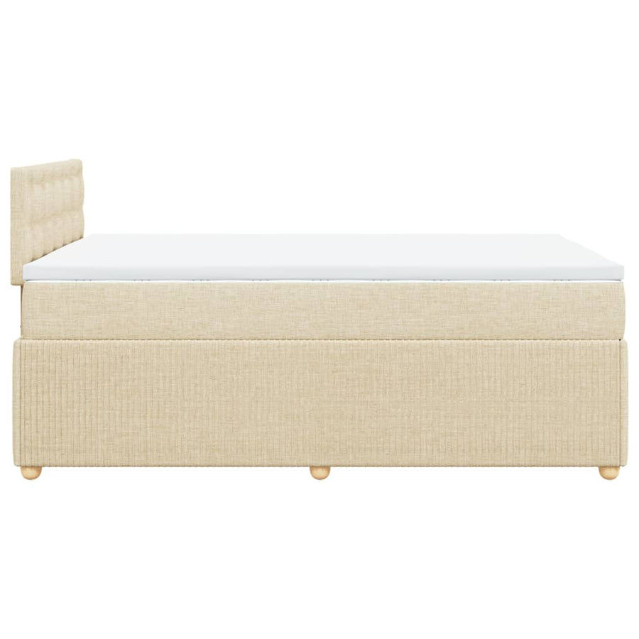 Boxspring met matras stof crèmekleurig 120x190 cm