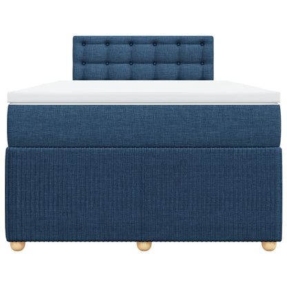 Boxspring met matras stof blauw 120x190 cm