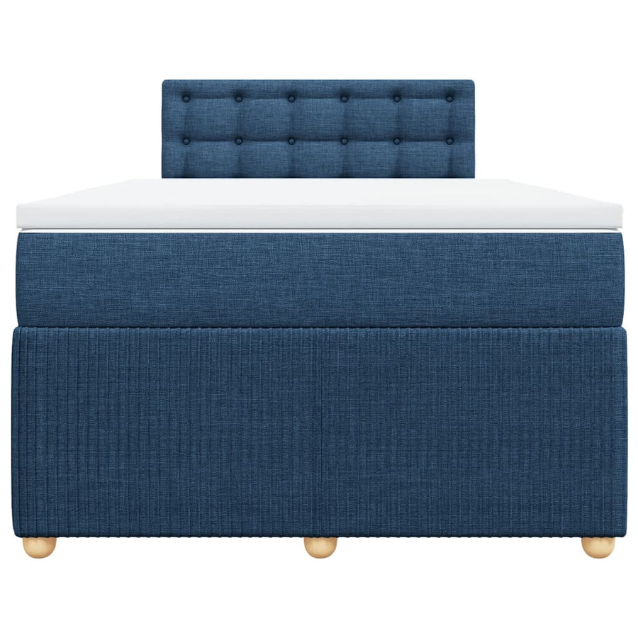 Boxspring met matras stof blauw 120x190 cm