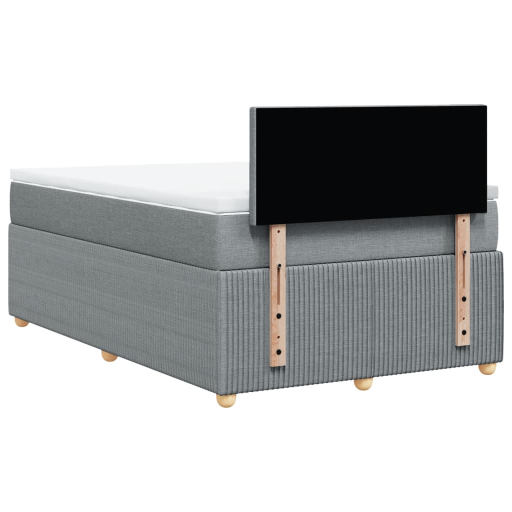 Boxspring met matras stof lichtgrijs 120x200 cm