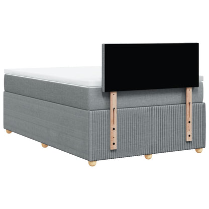 Boxspring met matras stof lichtgrijs 120x200 cm